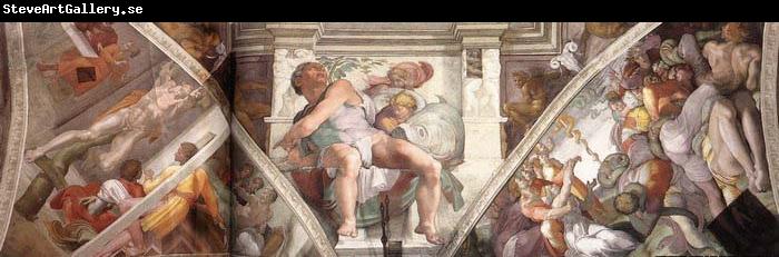 Michelangelo Buonarroti Frescoes above the altar wall